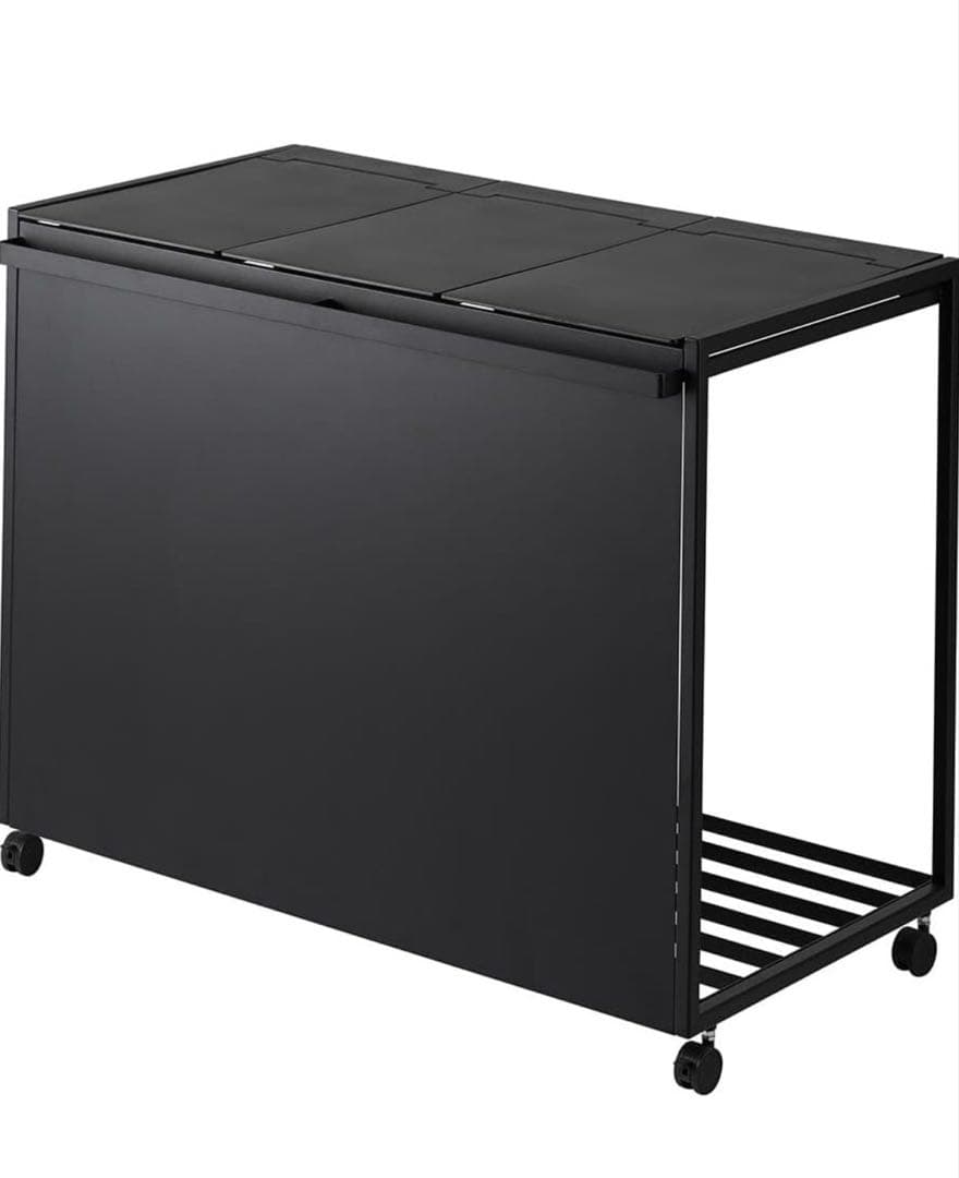 蓋付き目隠し分別ダストワゴン 3分別 ブラック 山崎実業