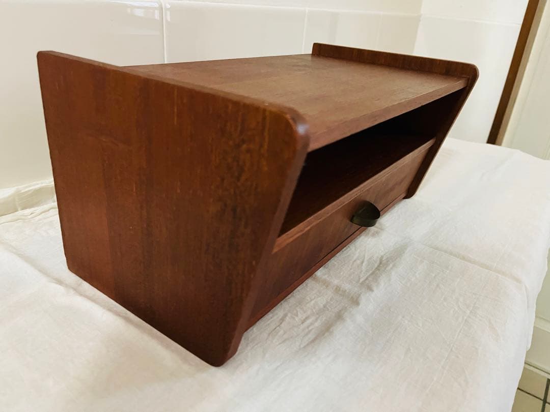 希少、北欧ヴィンテージチーク壁掛け棚