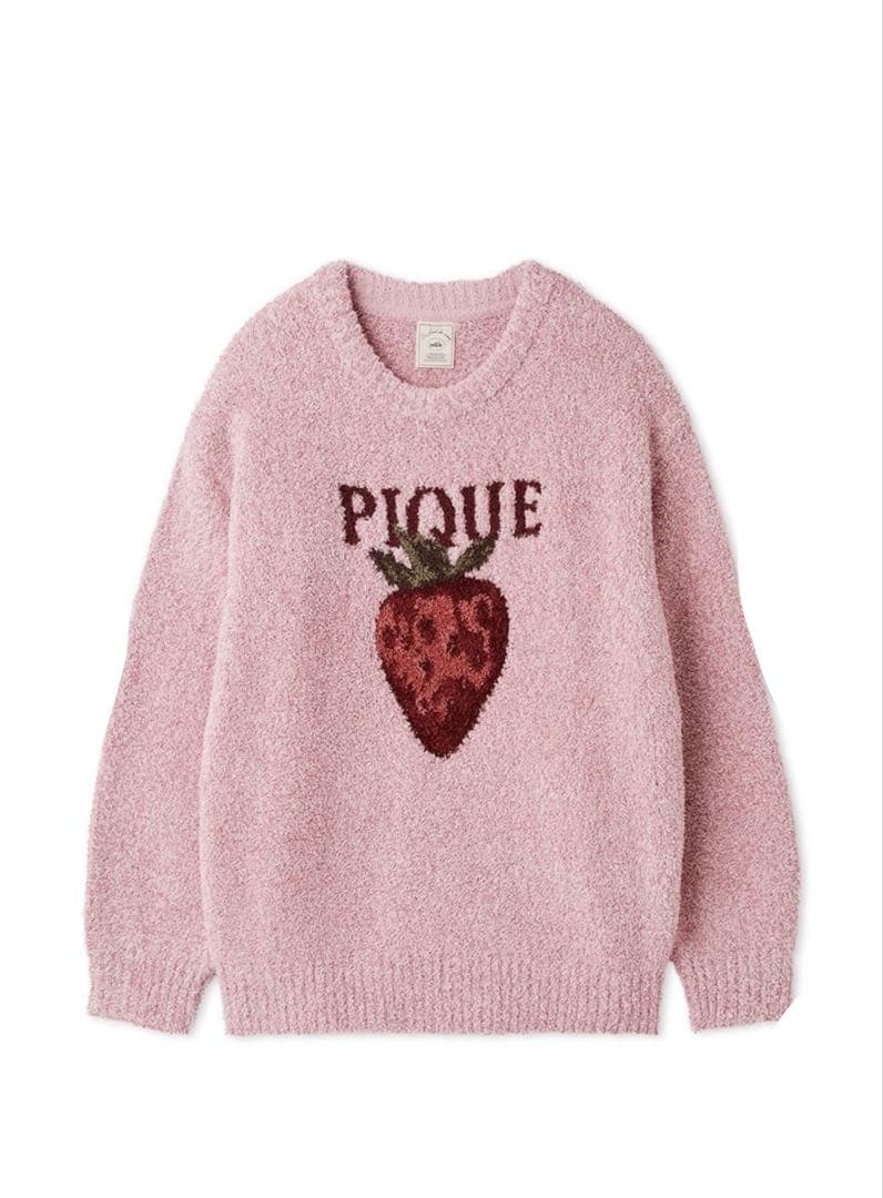 メランジストロベリージャガードプルオーバー&ストロベリー柄ロングパンツ