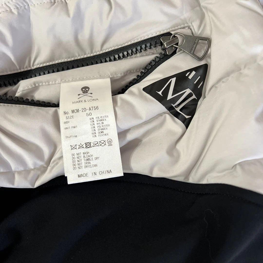 マーク&ロナ　メンズダウンパンツ　ホワイト＆ブラック　50
