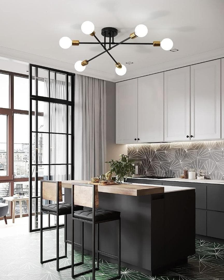 【M2209-118-86】6灯シャンデリア 回転式シーリングライト 北欧