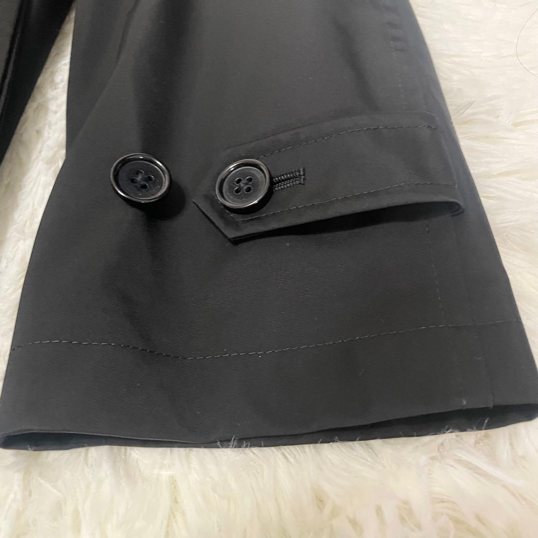 BARNEYS NEWYORKメンズ ステンカラーコート 中綿ライナー付き 黒