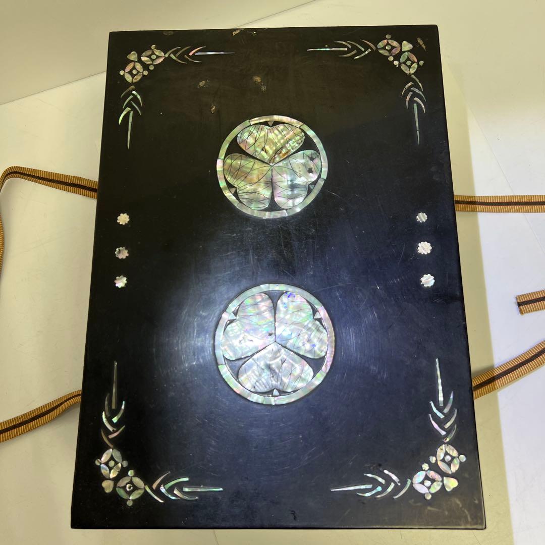 時代　木彫螺鈿印籠、宝石四段ケース　32×23×16㎝東Y8-02101F☆2F