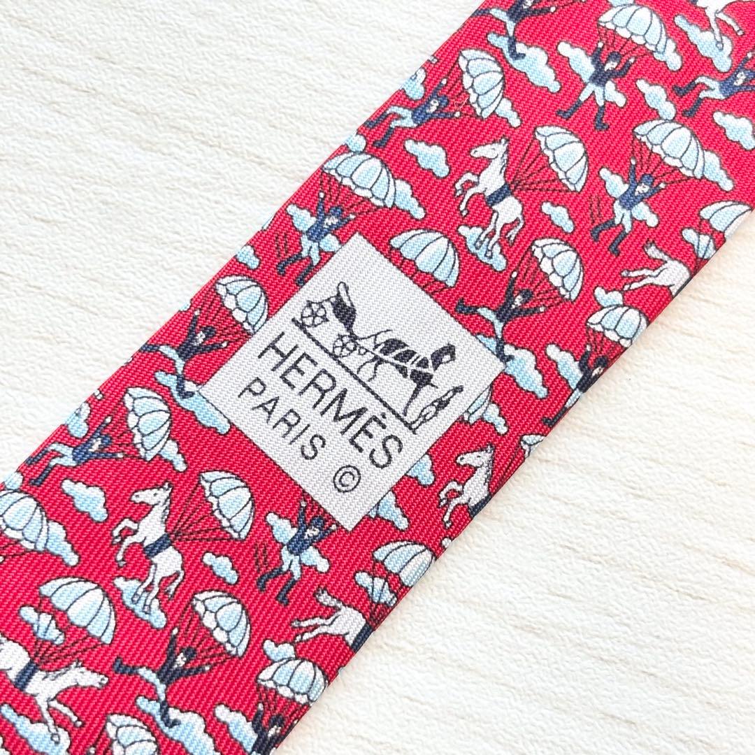 HERMES 雲 馬 騎手 ネクタイ DANS LES NUAGES 雲の中で
