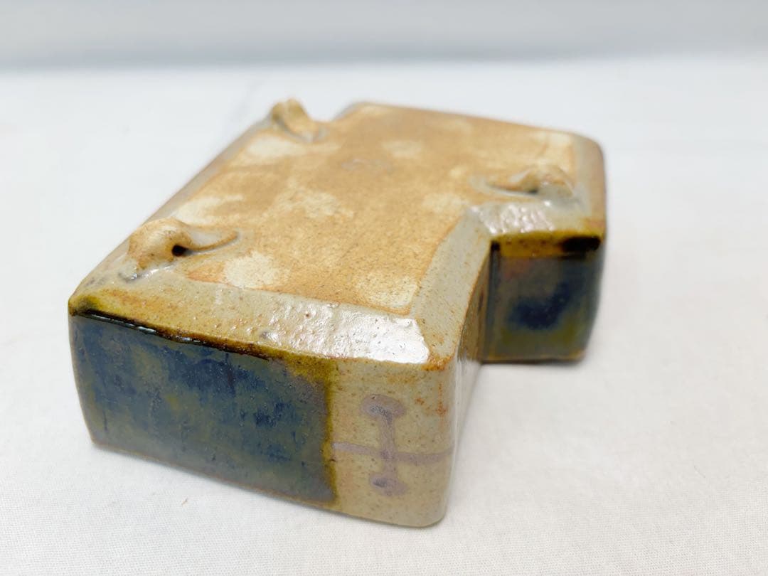 未使用 茶道具 加藤作助造 誰袖 織部 向付 5客組 足付小鉢 銘々皿 印 共箱