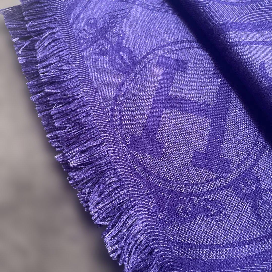 【良品】HERMÈS エルメス 大判カシミヤ シルクストール　ニュー・リブリス