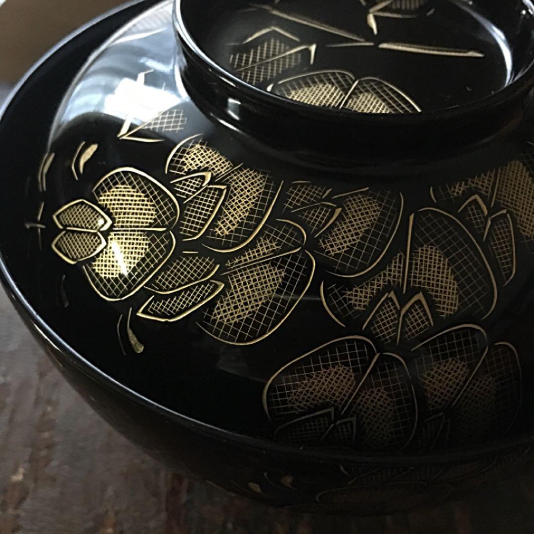 [新品] 輪島塗 煮物椀 五客 （蓋付き）