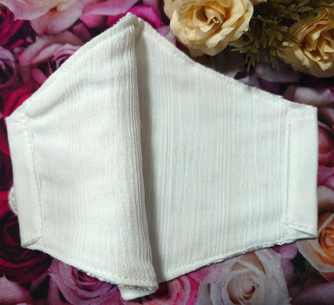 Ｎｏ．2294 光沢感あり　可愛いホワイトブーケ花柄チュールレース♡ハンドメイド