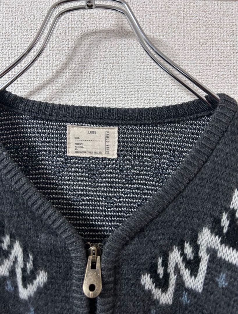 【未使用】pablo vinci Zip knit cardigan L