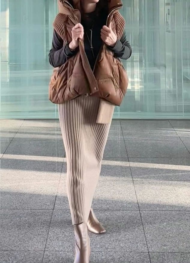 ショルダーニット　ダウンベスト