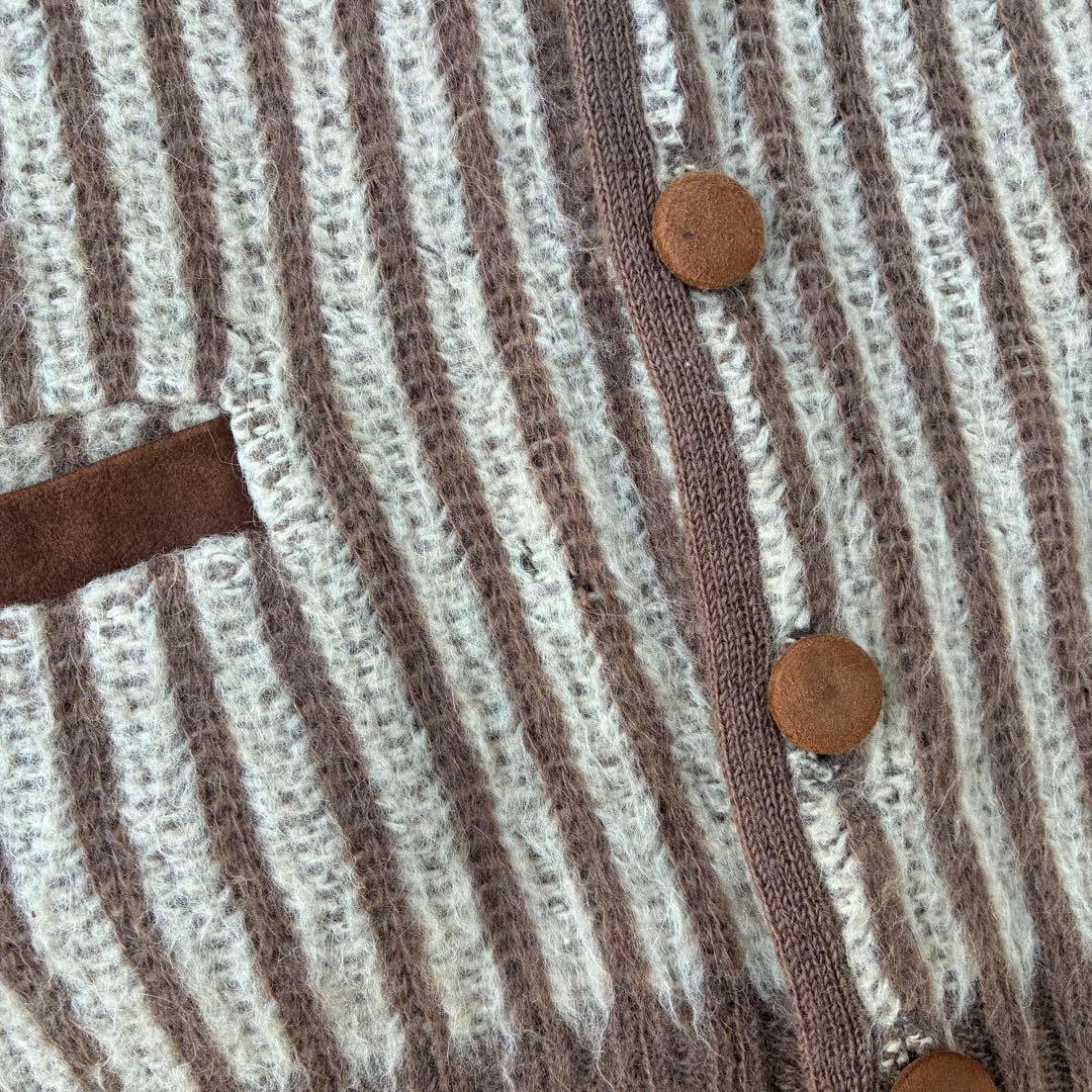 60年代 リッチマンブラザーズ ストライプ モヘア混 ウール カーディガン