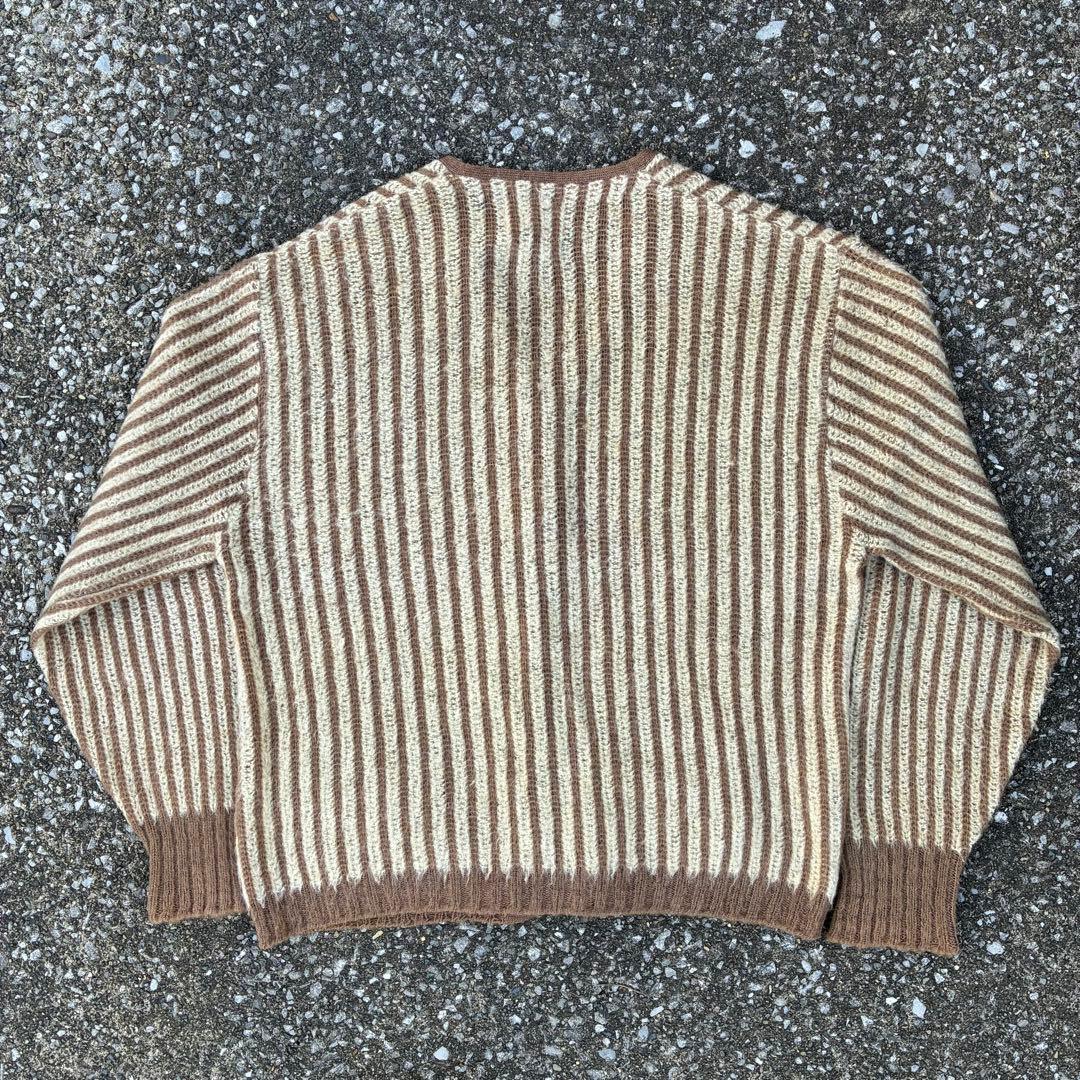 60年代 リッチマンブラザーズ ストライプ モヘア混 ウール カーディガン