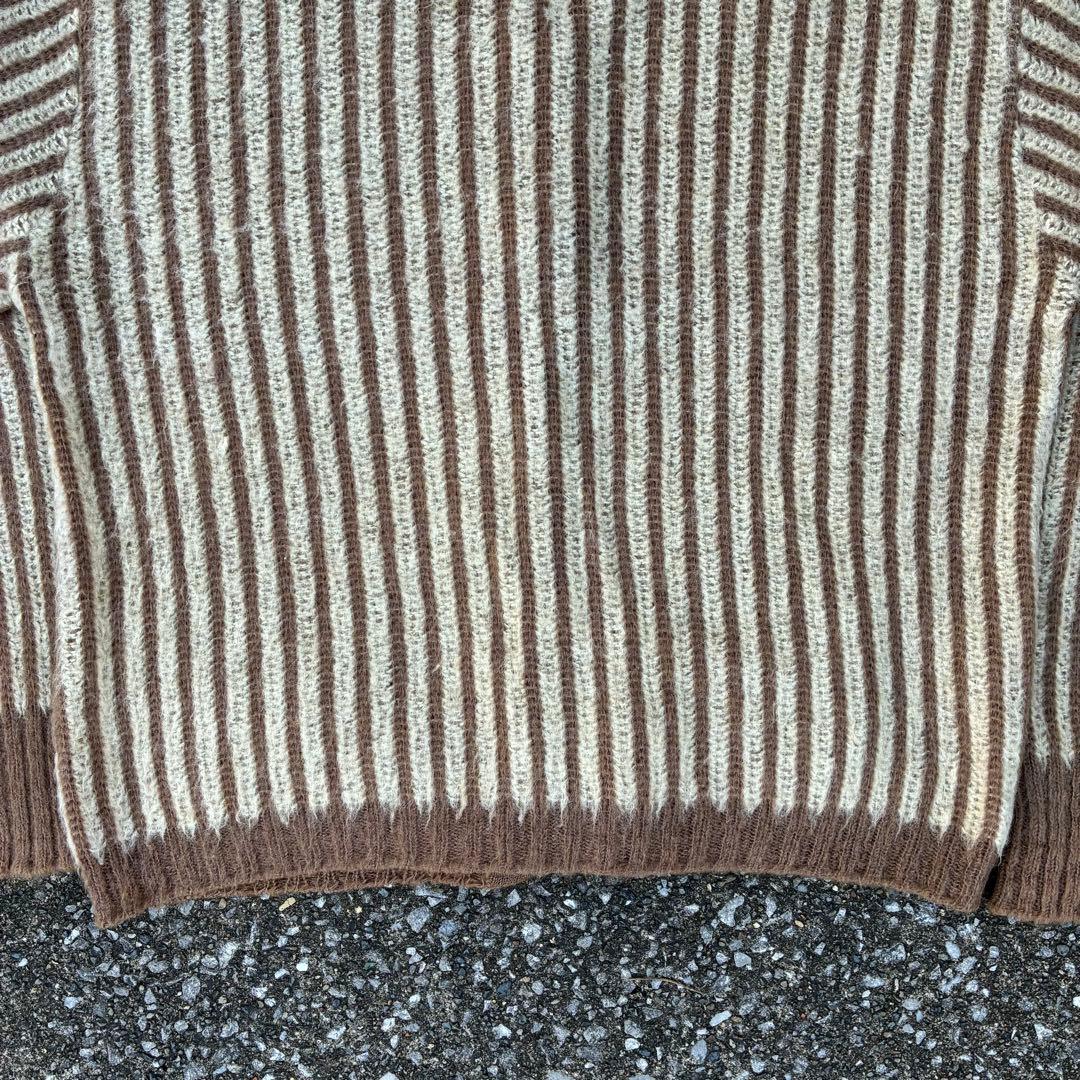 60年代 リッチマンブラザーズ ストライプ モヘア混 ウール カーディガン