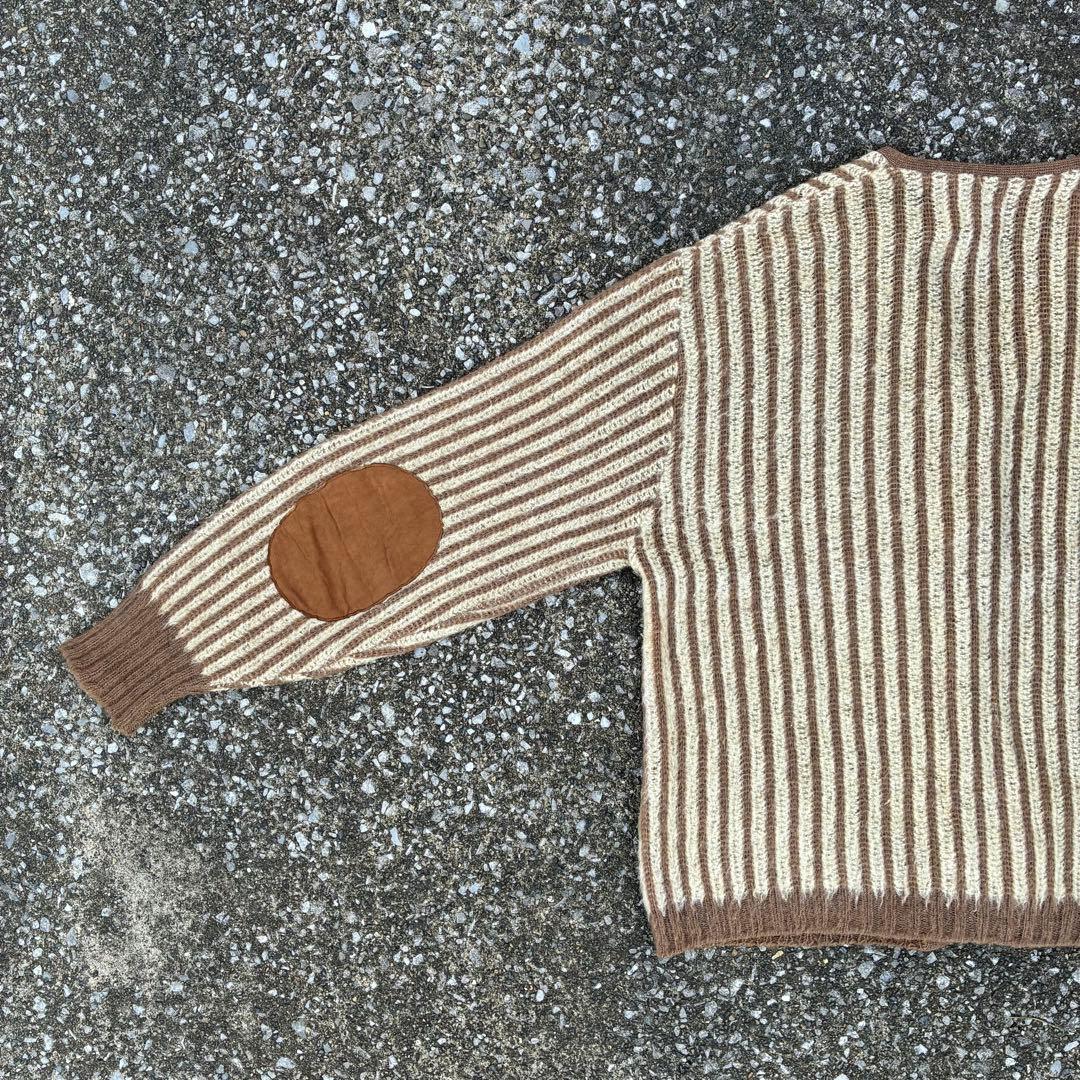 60年代 リッチマンブラザーズ ストライプ モヘア混 ウール カーディガン