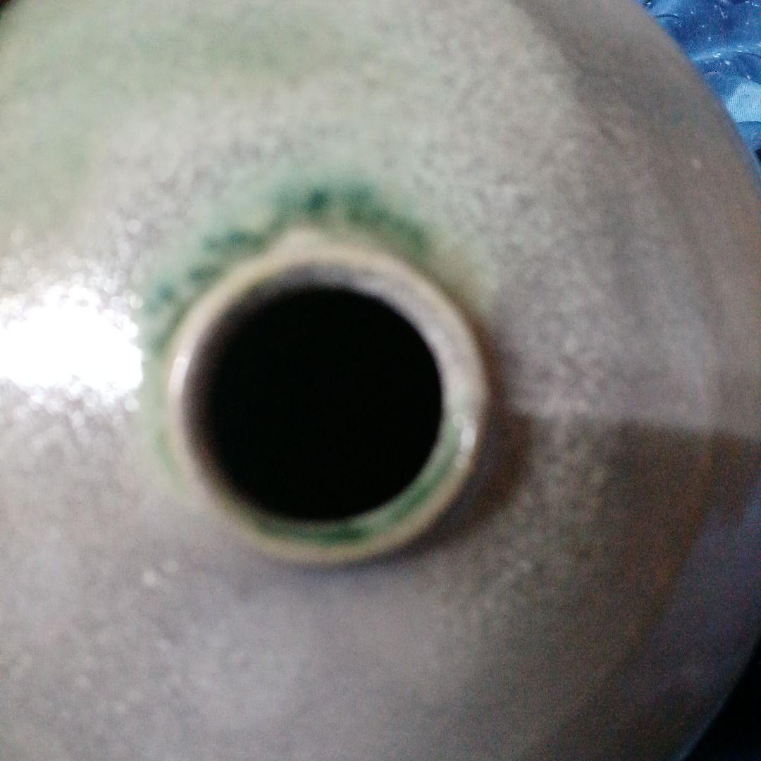 グレー 球形 花瓶　陶器　匿名配送