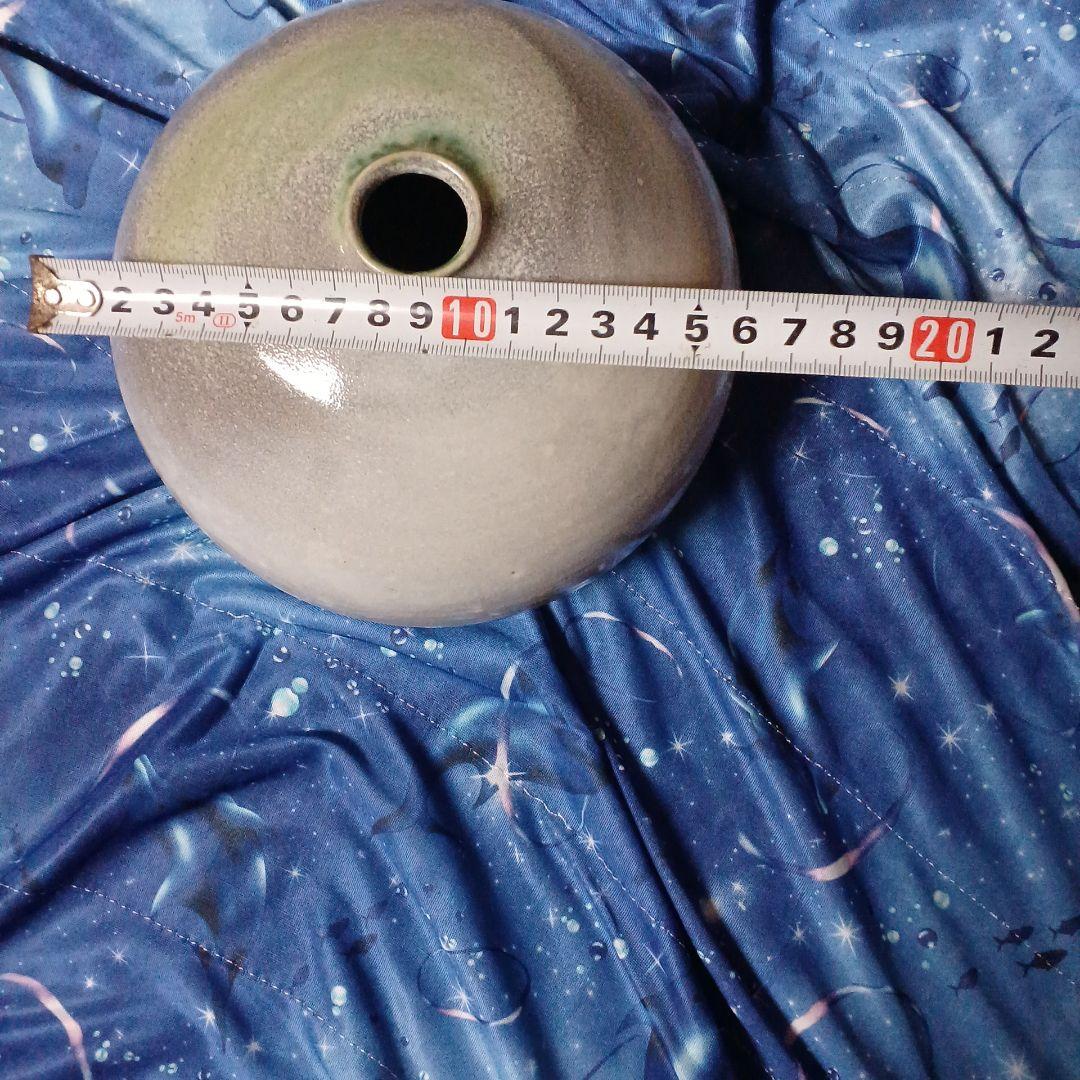 グレー 球形 花瓶　陶器　匿名配送