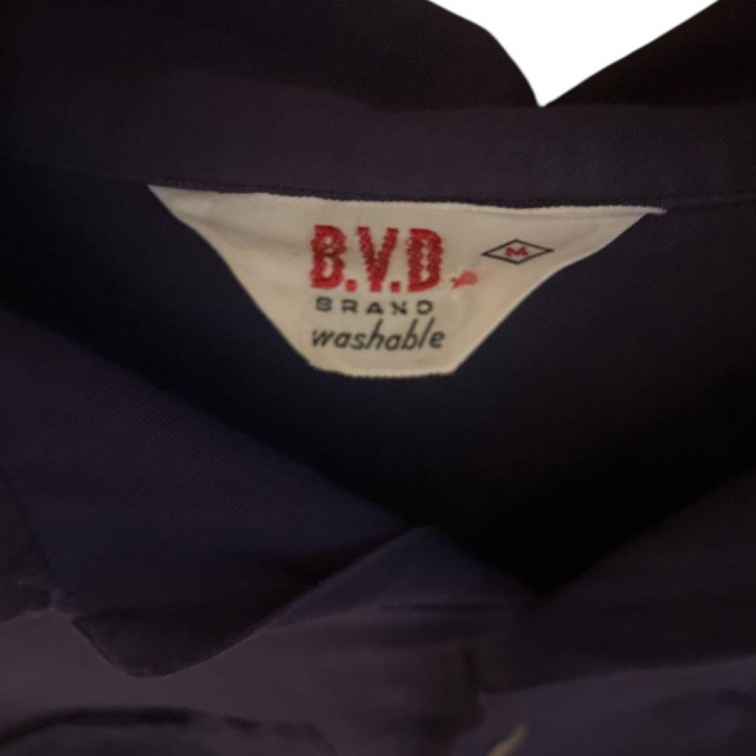 だ*子様 60s vintage b.v.d ナス紺　フェード　シャツ　ネイビー