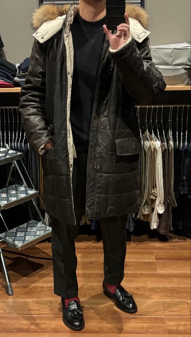 超希少 ISAIA リアルレザーコート N-3B型 FOXファーイタリア