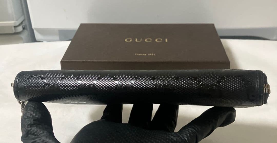 リ*ウ様 【美品】GUCCI グッチ ラウンドファスナー 長財布 レザー ブラッ