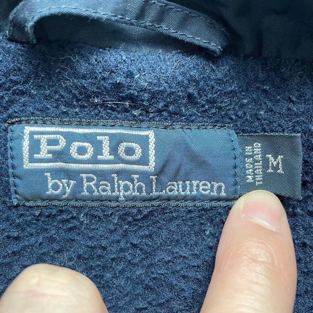 希少✨90s ポロラルフローレン スイングトップ 裏ボア ポニー オールネイビー