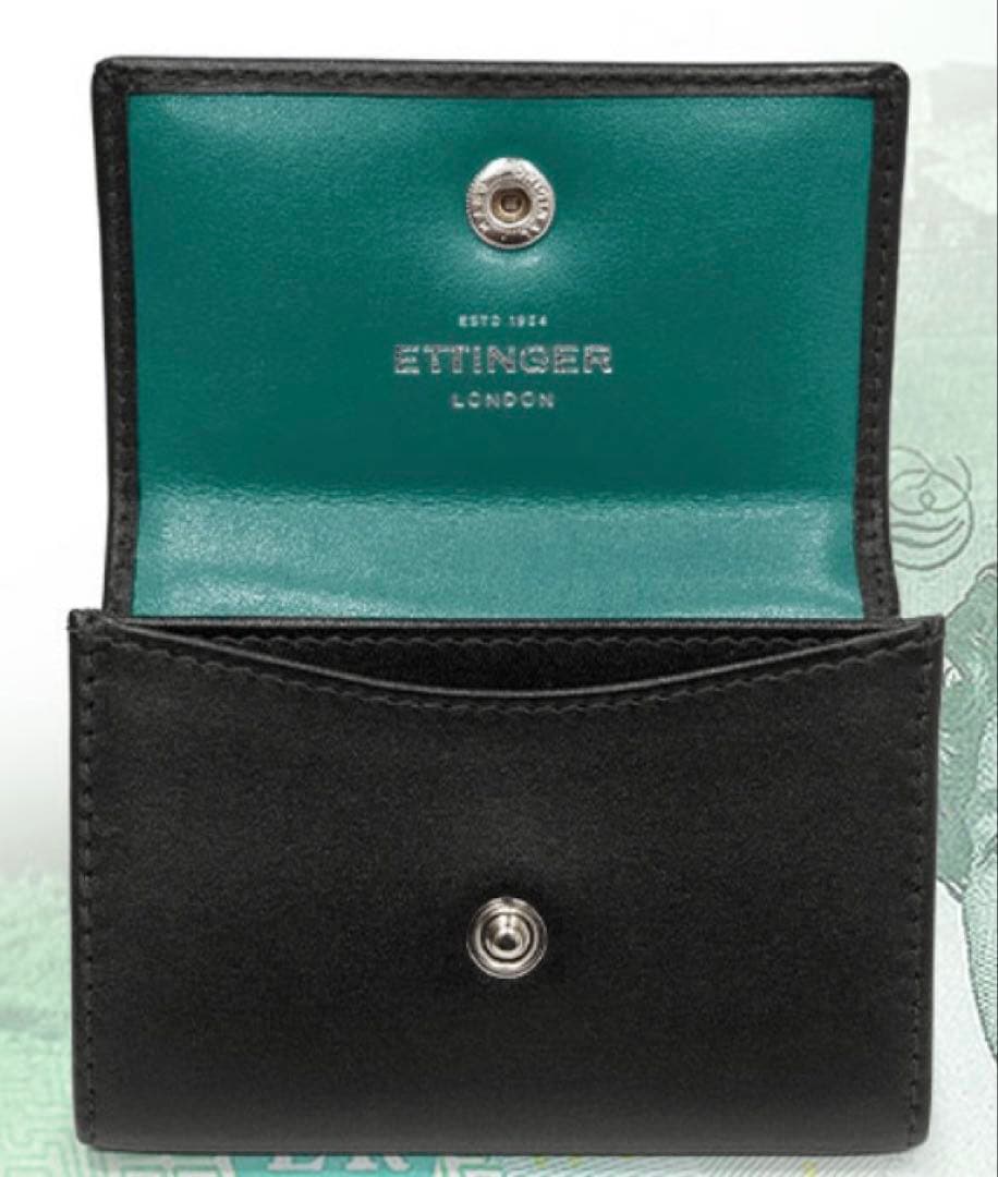 【未使用】ETTINGER エッティンガー 小銭入れ ブラック×ターコイズ