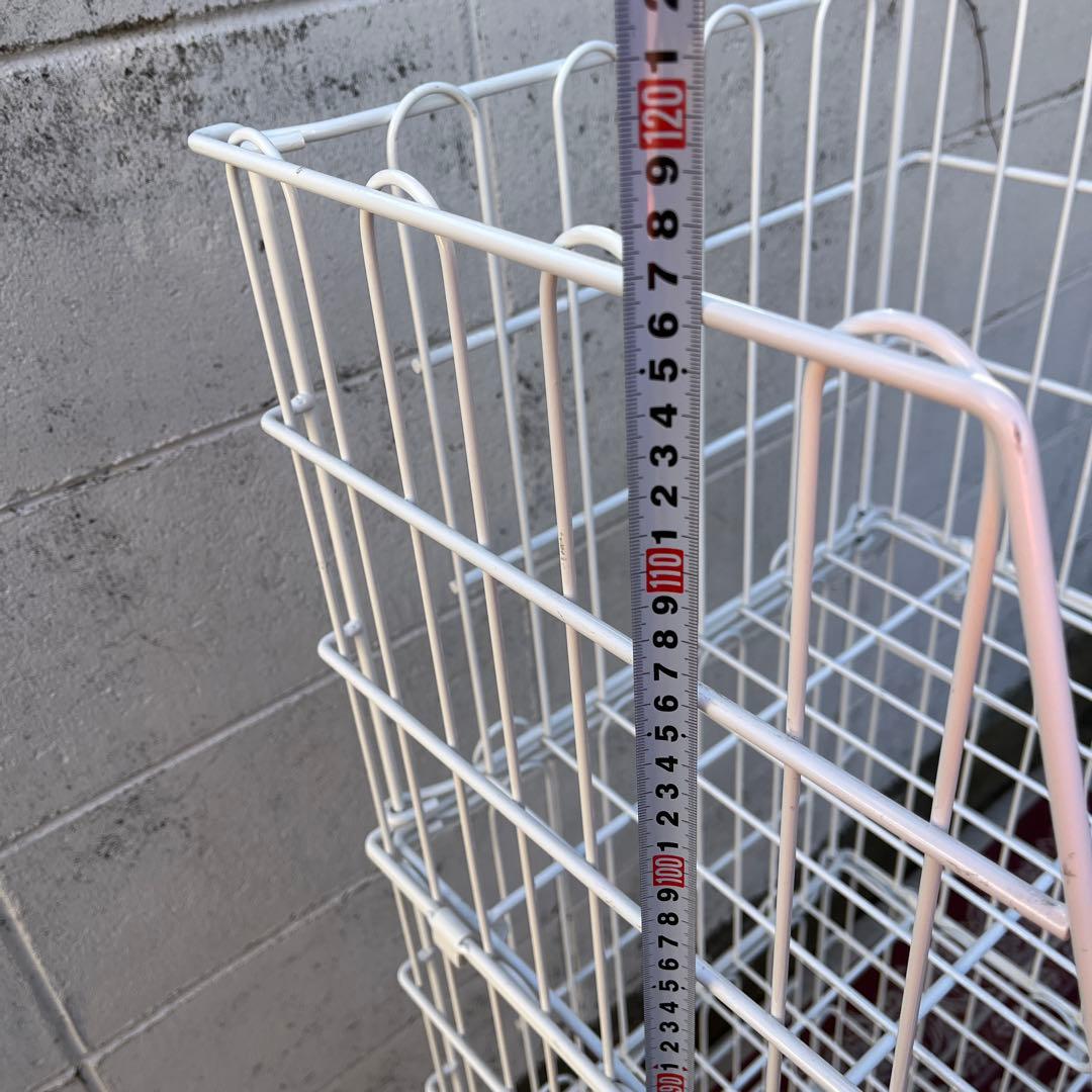 ジャンブルバスケット バスケットワゴン 3段ラック キッチンラック ランドリーA