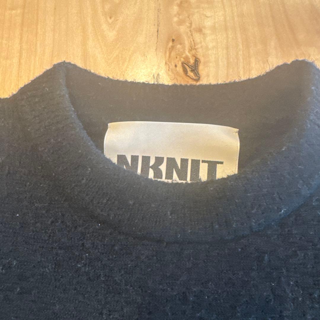 NKNIT ブラックホワイトハート ニット