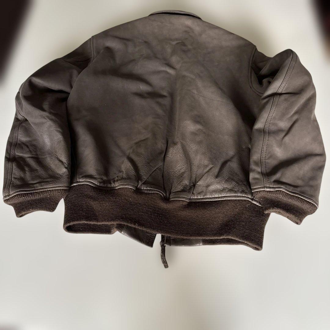 た*ん様 グレー レザー MA-1ジャケット