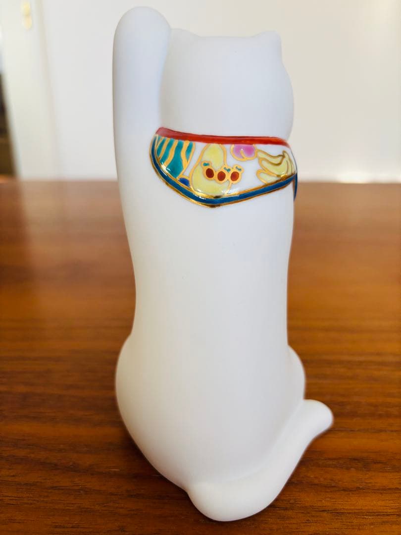 【新品未使用】上出長右衛門窯　招き猫　右手　左手　まねきねこ　白