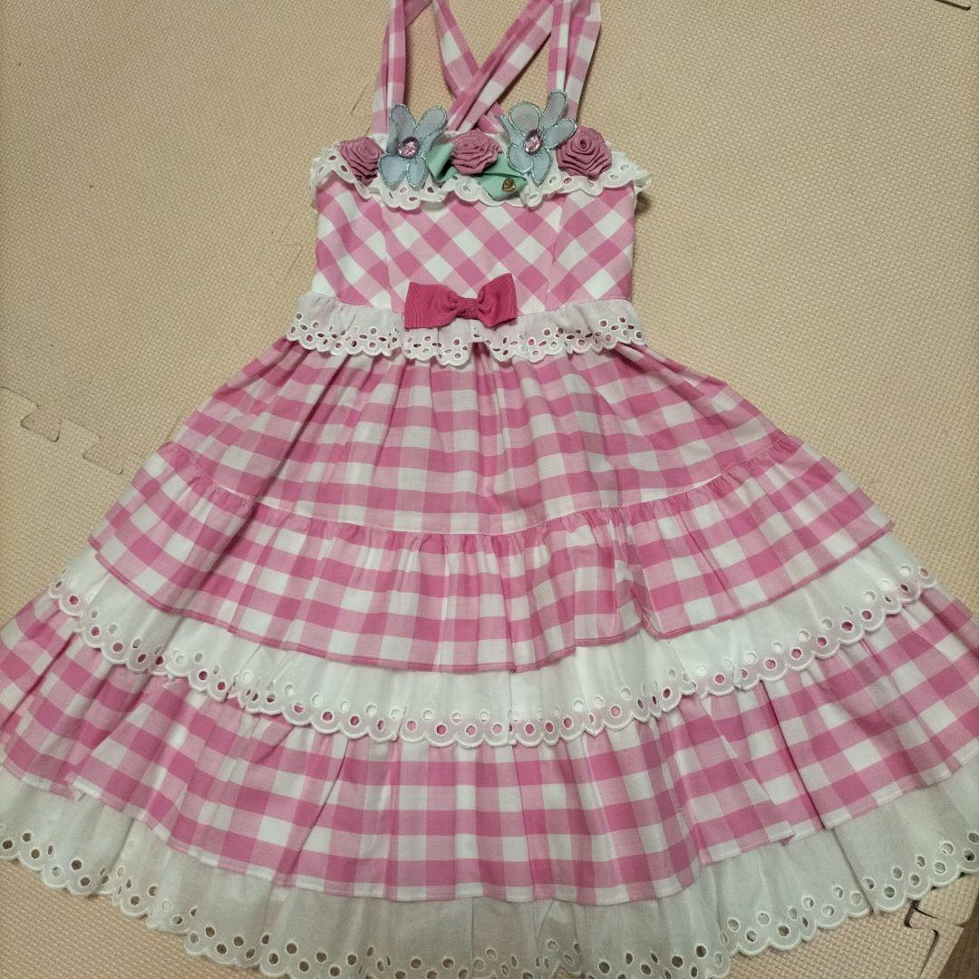 シャーリーテンプル　阪急限定ギンガムチェックサンドレス