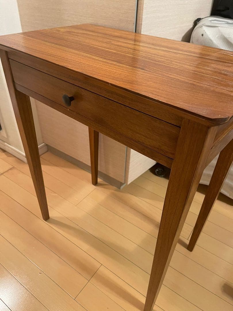 木製シンプルテーブル 引き出し付き