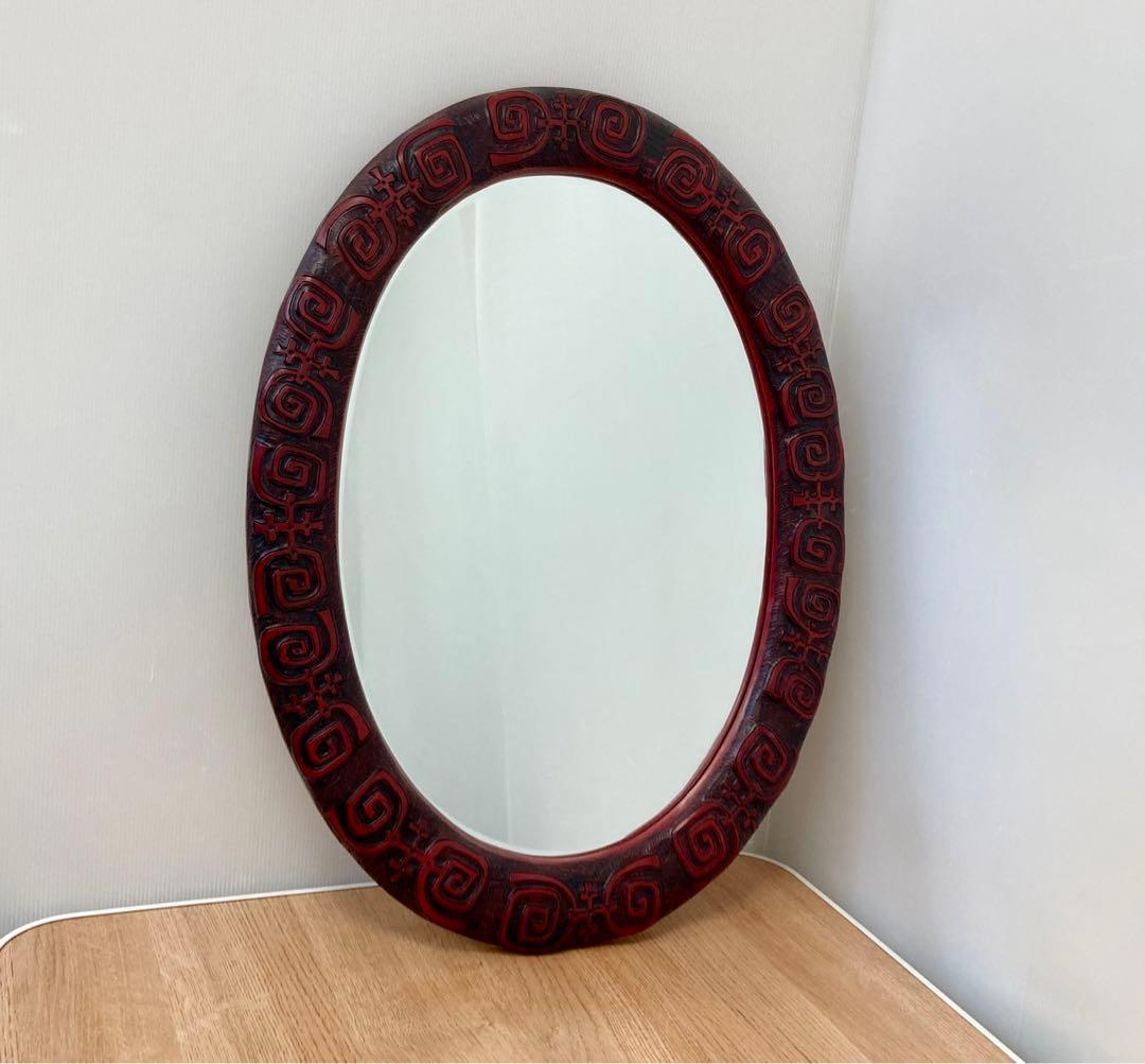 革製フレームウォールミラー