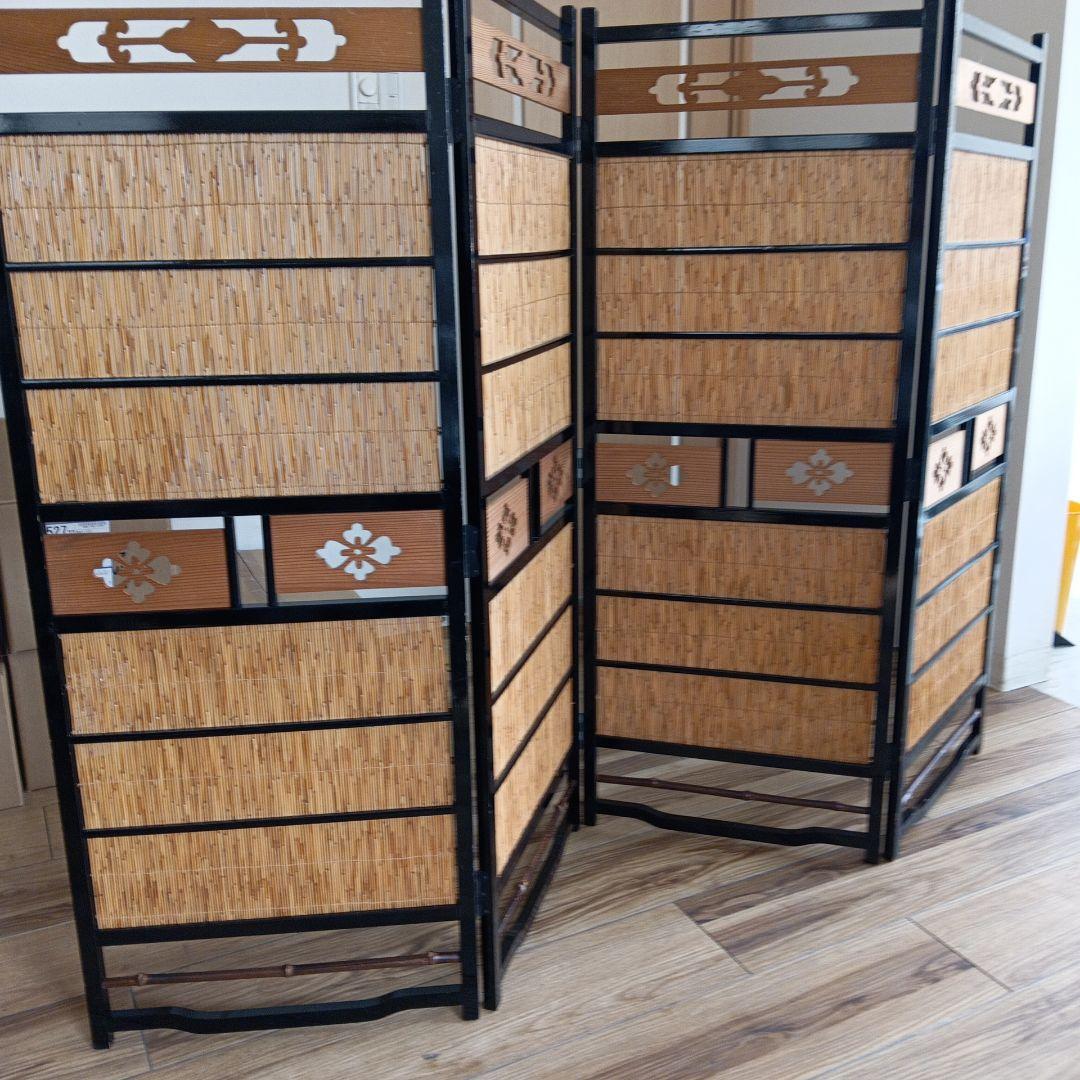 竹製装飾付き3連パーテーション税込み価格