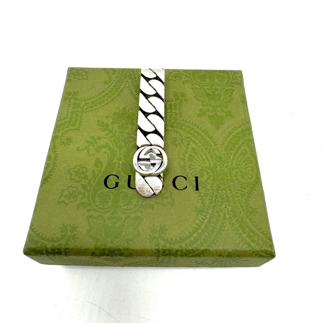 【美品・付属品完備】グッチ マネークリップ　マネクリ　財布　インターロッキング