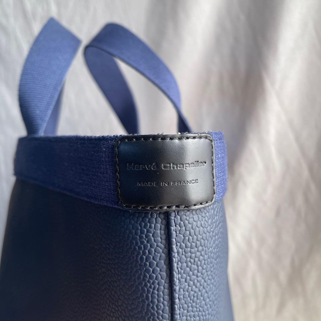 美品 エルベシャプリエ 707gp ネイビー×ネイビー コーテッドキャンパス