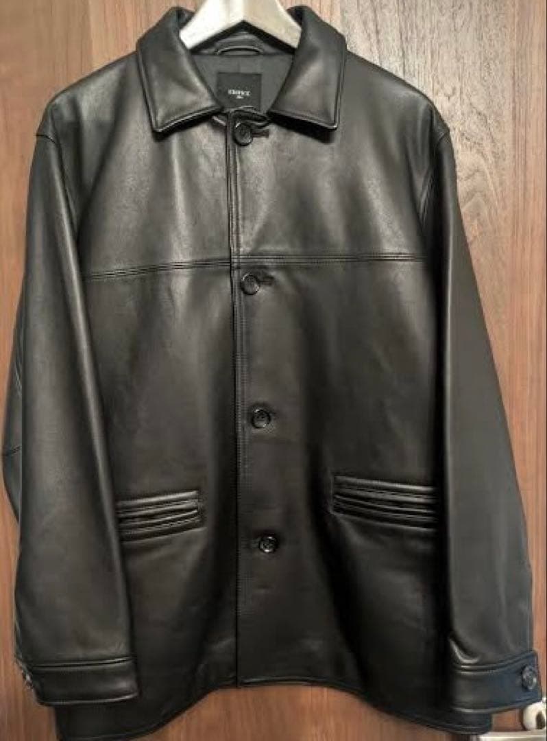 美品 edifice エディフィス　シープレザーカーコート M