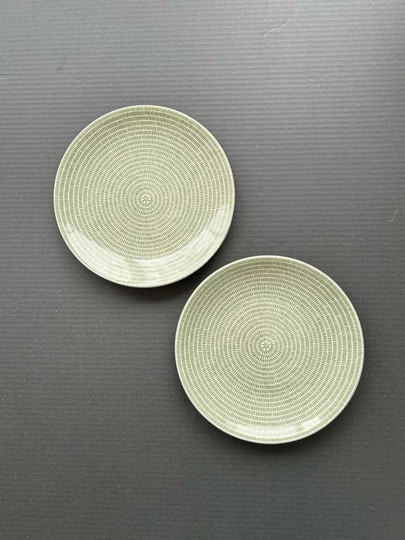 ARABIAアラビア「24hアベック」グリーン20cm旧ロゴスタンプ2枚セット