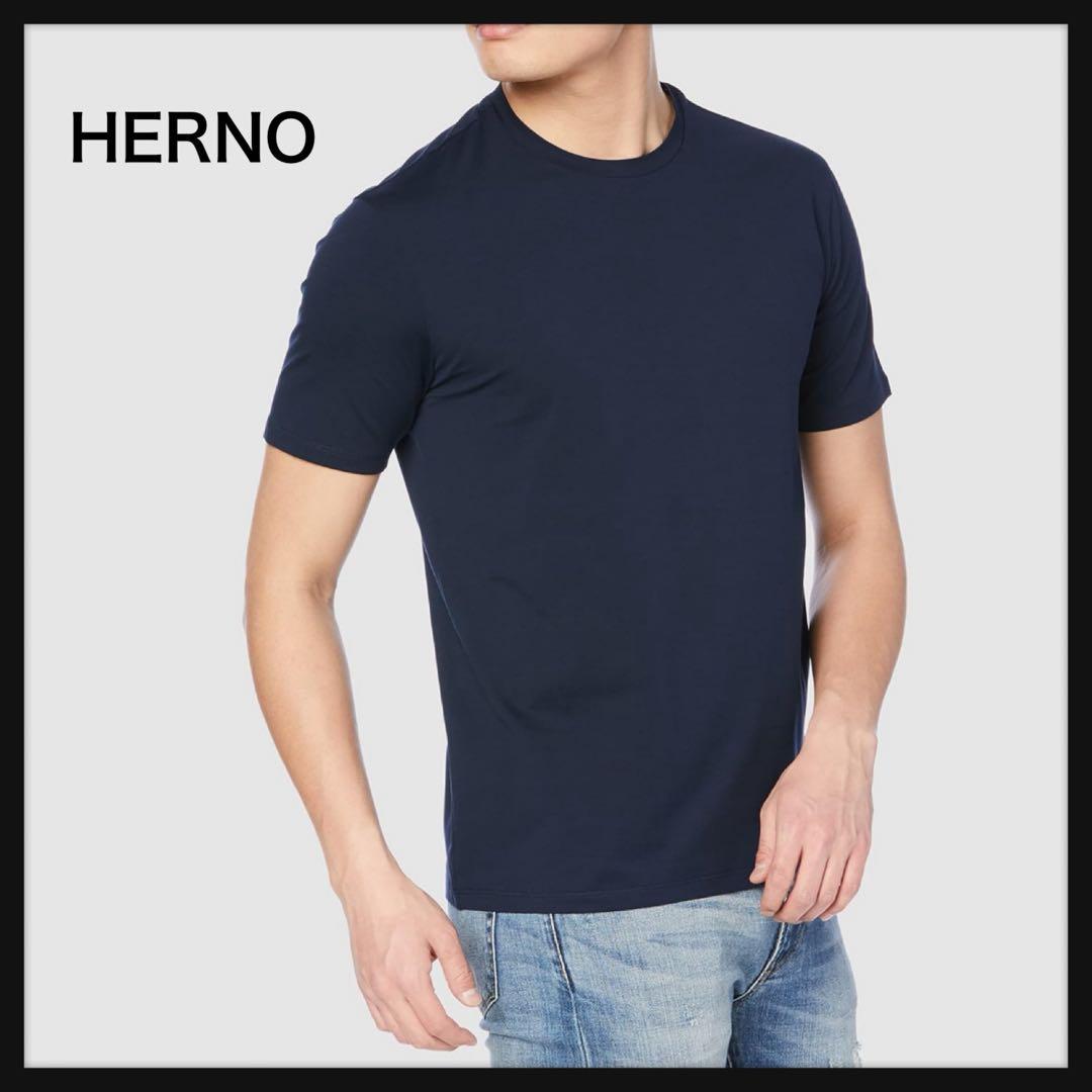【新品】HERNO ヘルノ⭐️コットン ストレッチ クルーネック Tシャツ 黒