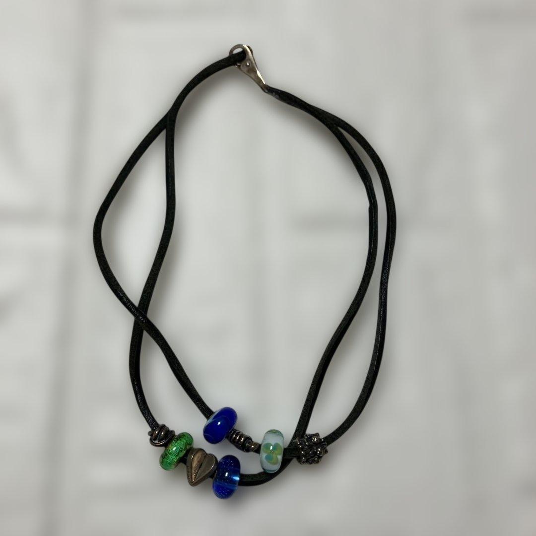 トロールビーズ　レザーチョーカー　ネックレス　ブレスレットにも可能