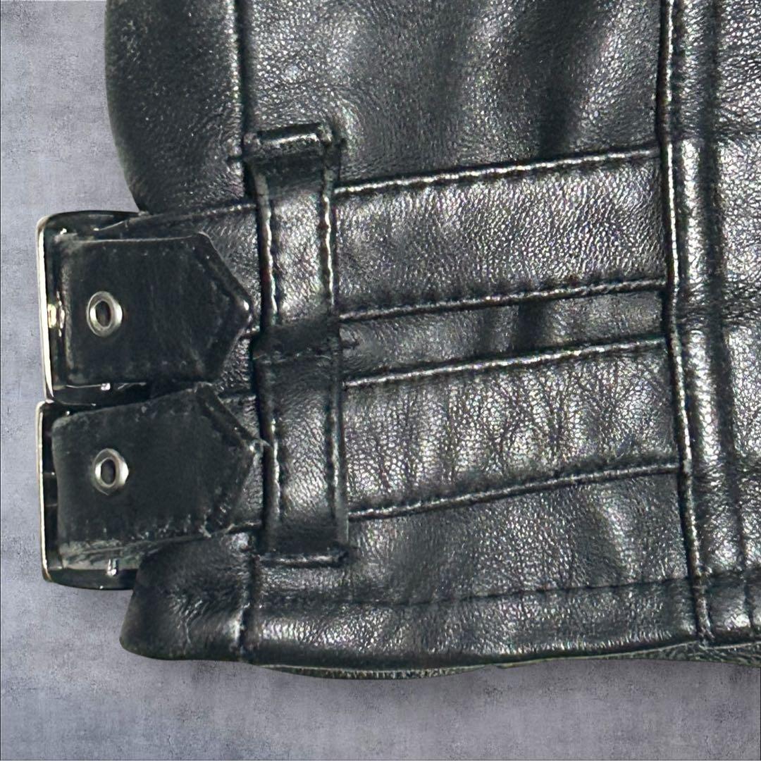 【美品】ジャックローズ シングルライダース ラムレザー ブラック Lサイズ