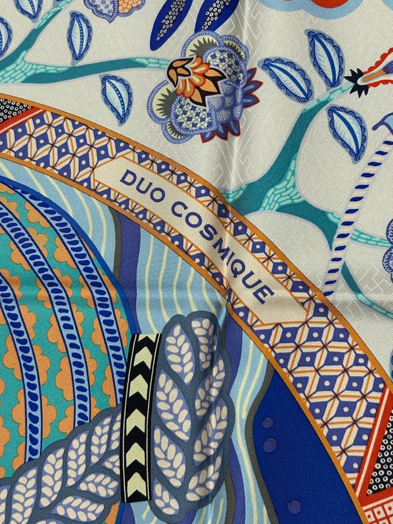 エルメスHERMES スカーフ　デュオ・コスミック　京森康平氏デザイン箱無し