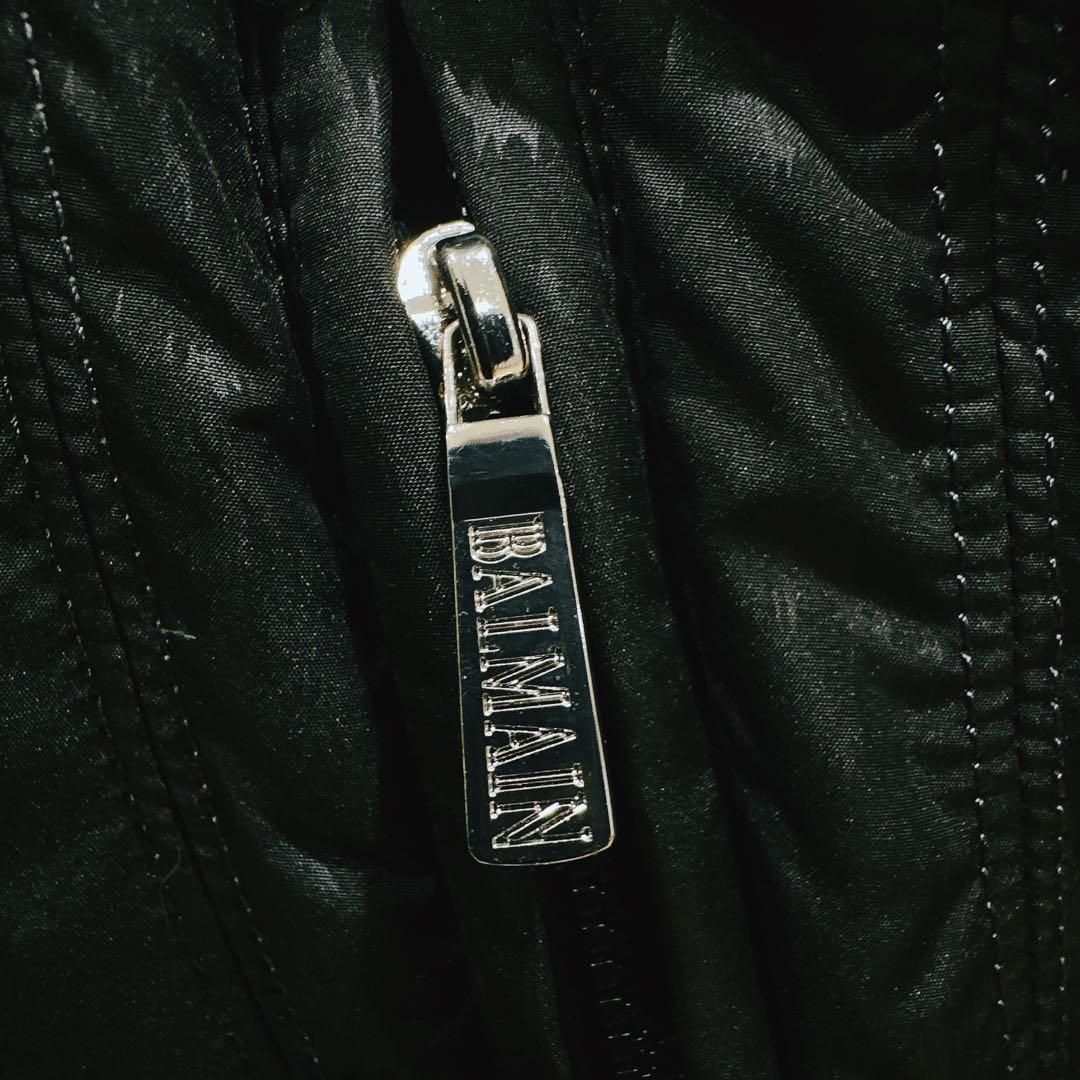 BALMAIN バルマン／ダウンコート／ブルーフォックス／ファー／ブラック L