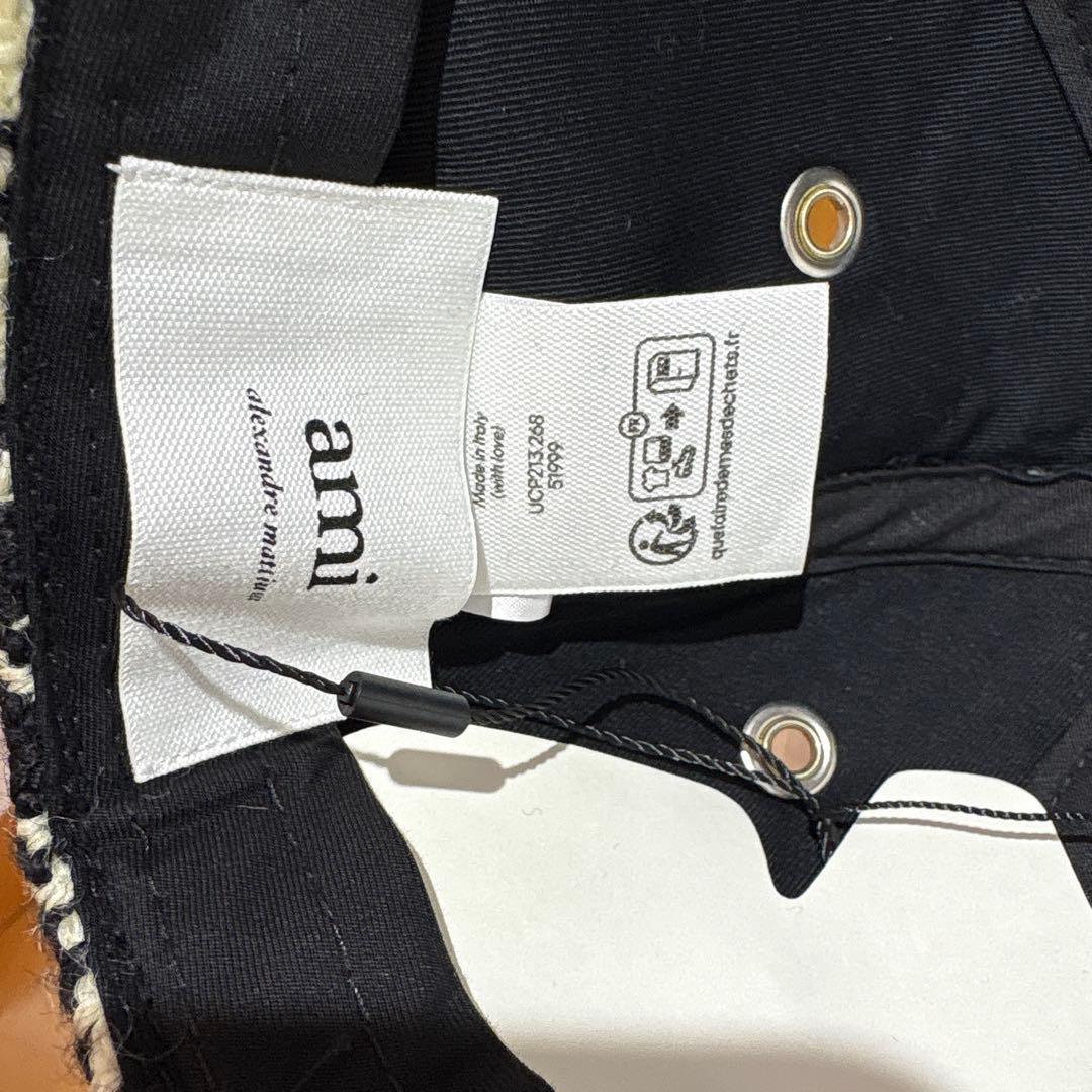 新品 AMI Paris ハウンドトゥース柄 キャップ 帽子 正規品 タグ付き