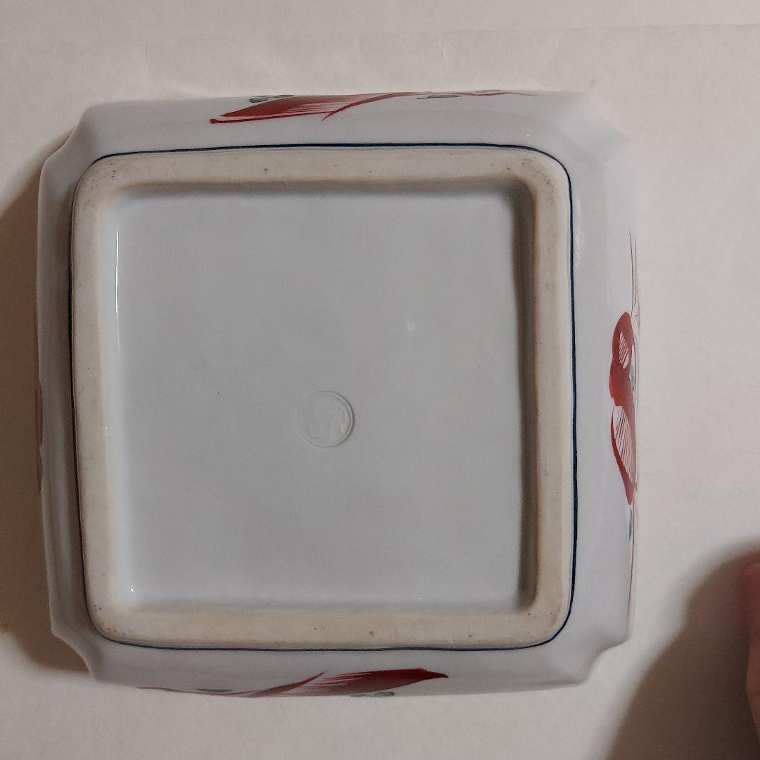 南口閑粋　茶碗　九谷焼　文吉窯　角皿