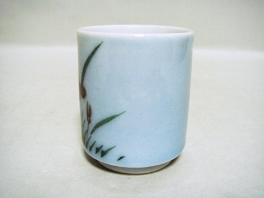 927『色絵 菖蒲 のぞき猪口』　/骨董品 古美術 アンティーク 古玩