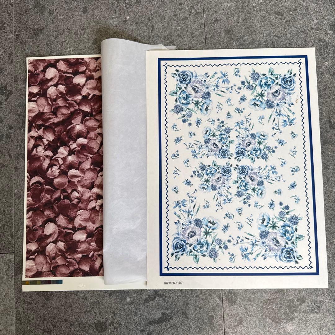 ポーセラーツ転写紙花柄12枚　ヴォーグ社他