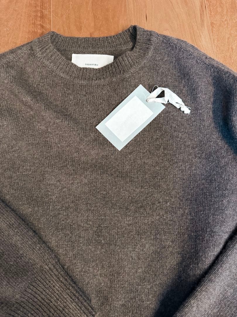 todayful Merinowool Crewneck Knit ブラウン