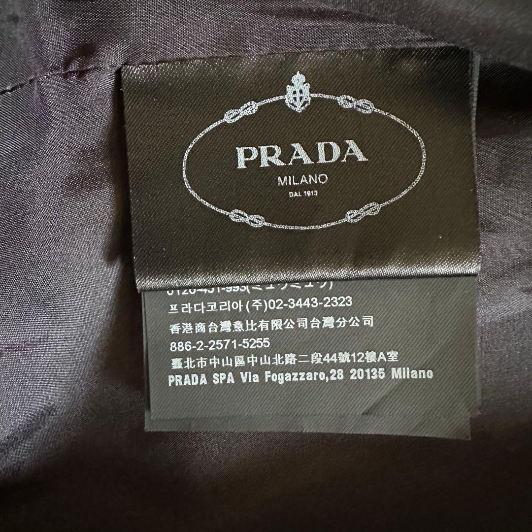 美品 PRADA ラムレザージップアップジャケット イタリア製 三角ロゴ