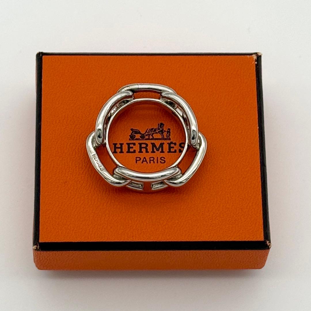 HERMES シェーヌダンクル スカーフリング シルバー エルメス スカーフ