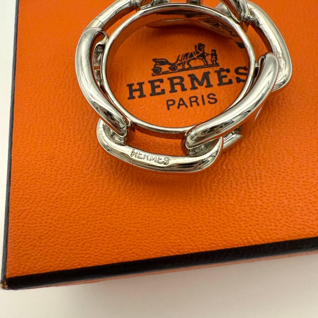 HERMES シェーヌダンクル スカーフリング シルバー エルメス スカーフ